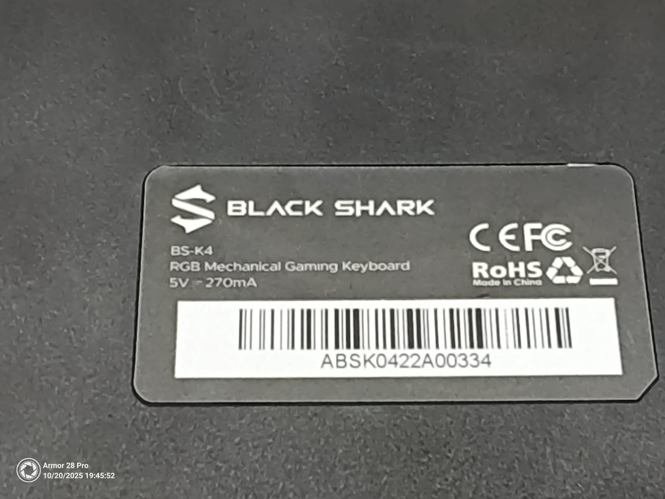 Bàn phím cơ Black Shark BS K4 cũ 2 Bàn phím cơ Black Shark BS K4 cũ - Ảnh 2