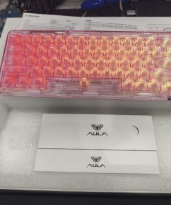 Bàn phím cơ Aula F68 hồng trong suốt